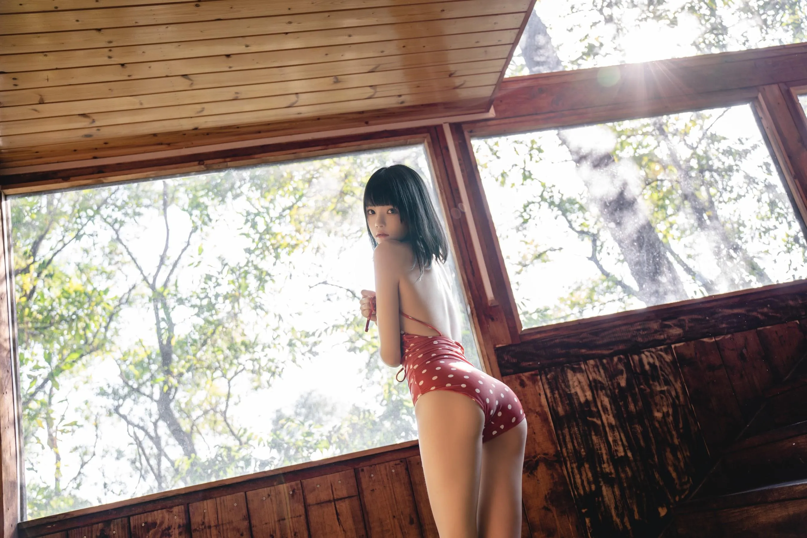 桜桃喵 – NO.150 红波点 [46P]插图8
